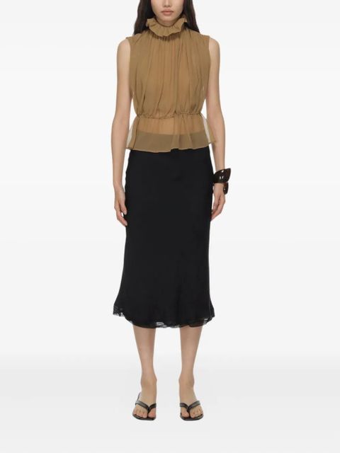 TOTEME satin midi slip skirt - Black - zdjęcie produktu nr 2