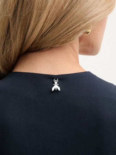 Patrizia Pepe kamizelka kolor granatowy jednorzędowa 2C1614 A582U