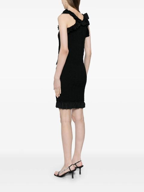 Alexander Wang ruffle-hem smocked mini dress - Black