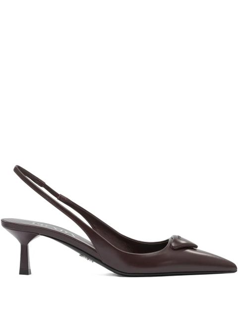 Prada slingback leather pumps - Brown - zdjęcie produktu nr 1
