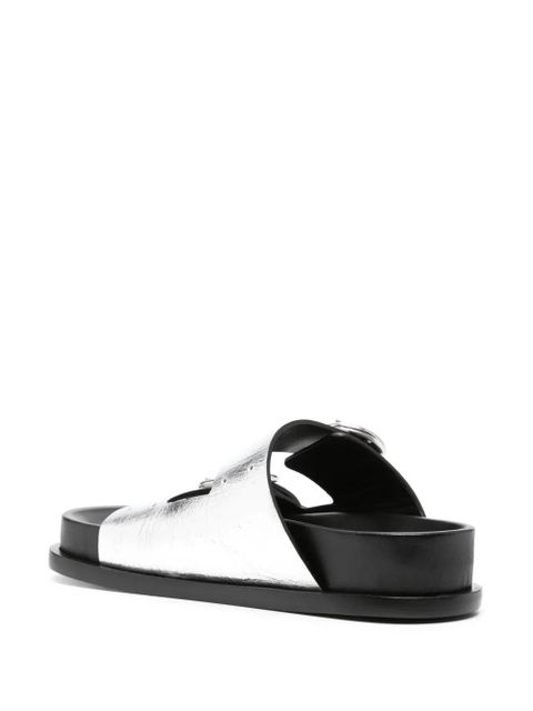 Jil Sander double-buckle leather sandals - Silver