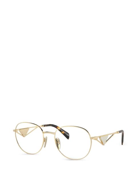 Prada Eyewear triangle-logo glasses - Gold - zdjęcie produktu nr 2