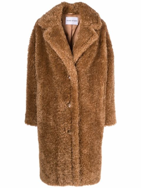 STAND STUDIO oversized faux fur coat - Brown - zdjęcie produktu nr 1
