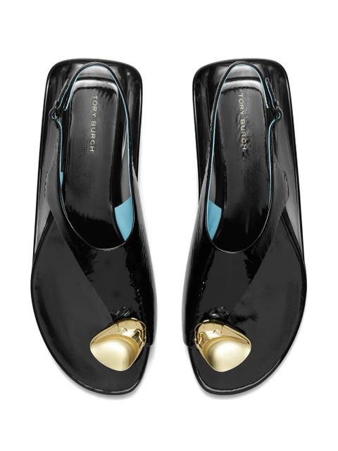 Tory Burch Patos stone-embellished leather sandals - Black