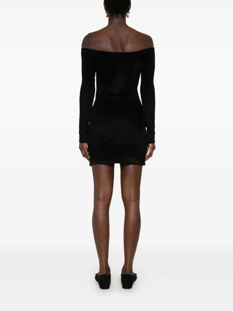 Self-Portrait chenille knit mini dress - Black