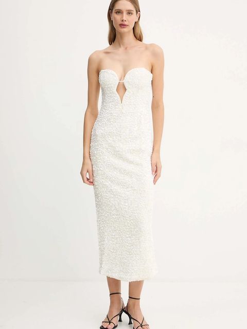 Bardot sukienka kolor beżowy mini prosta 59946DB - zdjęcie produktu nr 1