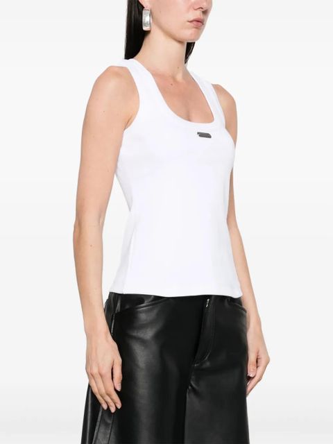 Alexander McQueen logo-plaque tank top - White