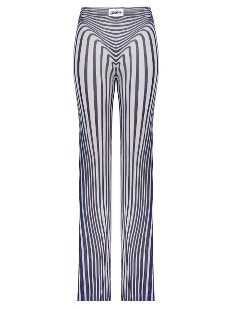 Jean Paul Gaultier elasticated morphing-stripes trousers - White - zdjęcie produktu nr 1