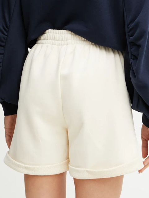 La Mania szorty damskie kolor beżowy gładkie high waist ZONE