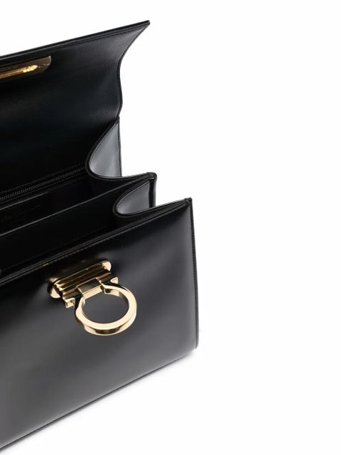 Ferragamo Gancini flip-lock leather bag - Black