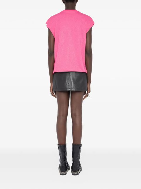 Zadig&Voltaire Cloe rhinestone round-neck T-shirt - Pink