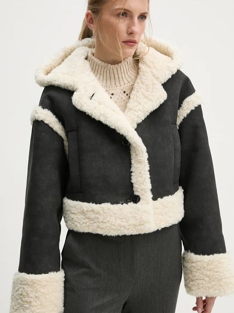 Stand Studio kurtka London Jacket damska kolor czarny przejściowa oversize 66341-9142