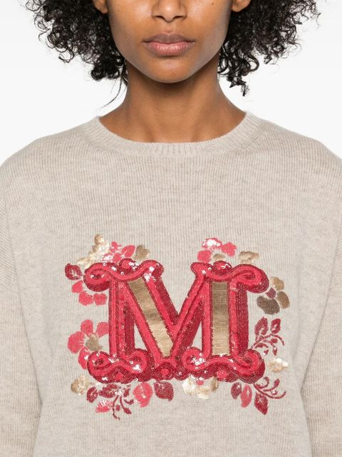 Max Mara sequin-embellished sweater - Neutrals