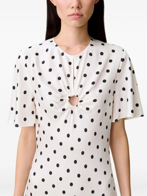 Claudie Pierlot polka-dot cut-out maxi dress - White