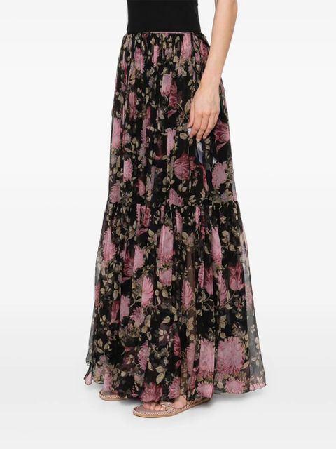 Chloé floral-printed skirt - Black