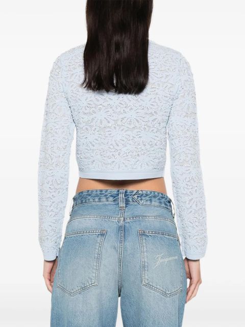 SANDRO floral-pattern cardigan - Blue