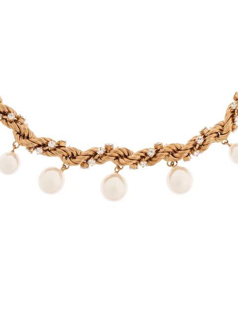 Marni pearl-embellished chain necklace - Gold