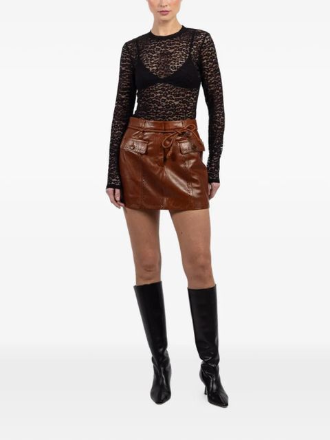 Ulla Johnson Luna leather mini skirt - Brown - zdjęcie produktu nr 2