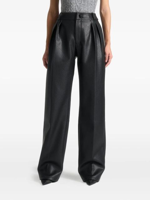 Manière De Voir pebbled leather pleated trousers - Black - zdjęcie produktu nr 2