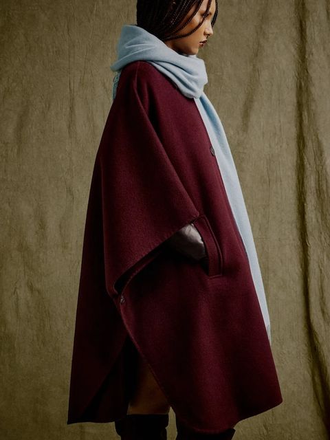 Answear.LAB płaszcz wełniany kolor bordowy - zdjęcie produktu nr 1