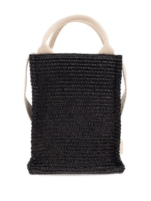 Marni logo-embroidered crossbody bag - Black