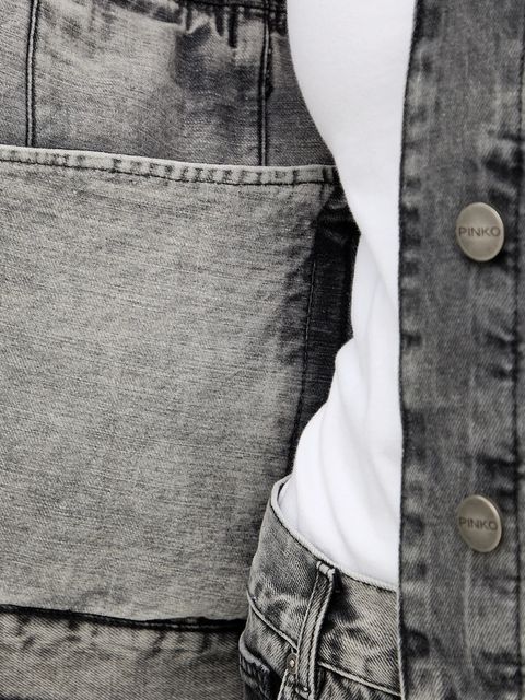 Pinko kurtka jeansowa kolor szary 104644 A2W4