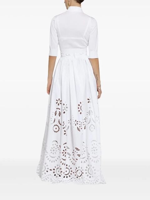 Dolce & Gabbana cropped fine-knit polo shirt - White