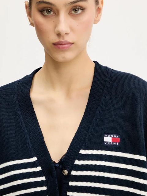 Tommy Jeans kardigan bawełniany kolor granatowy DW0DW20257