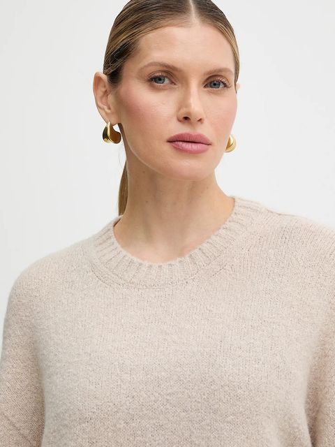 Weekend Max Mara sweter z dodatkiem wełny PESCO damski kolor beżowy 2615361161600