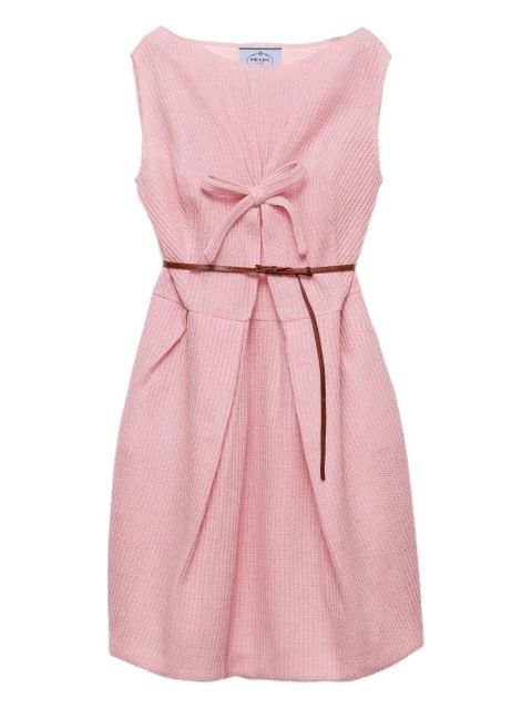 Prada bow-detail pleated dress - Pink - zdjęcie produktu nr 1