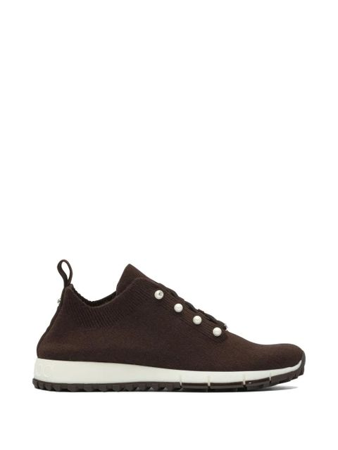 Jimmy Choo Veles cashmere faux pearl-detail sneakers - Brown - zdjęcie produktu nr 1
