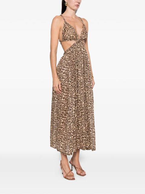 ZIMMERMANN Wanderlust braid-trim midi dress - Brown