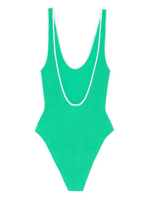 Hunza G Faye contrast swimsuit - Green - zdjęcie produktu nr 2