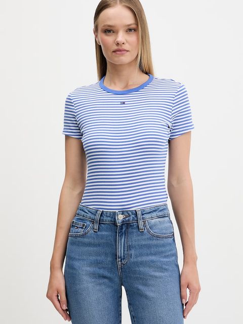 Tommy Jeans t-shirt basic damski bawełniany z elastanem 2-pack - zdjęcie produktu nr 1