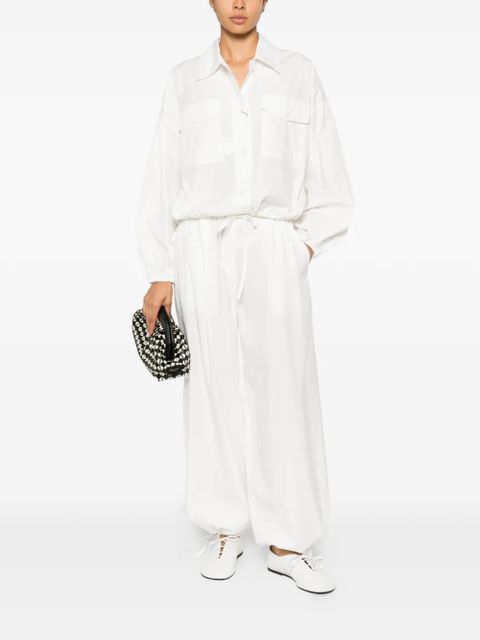 Weekend Max Mara drawstring wide-leg trousers - White - zdjęcie produktu nr 2