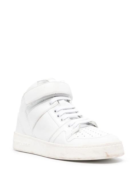 Saint Laurent Lax distressed leather sneakers - White - zdjęcie produktu nr 2