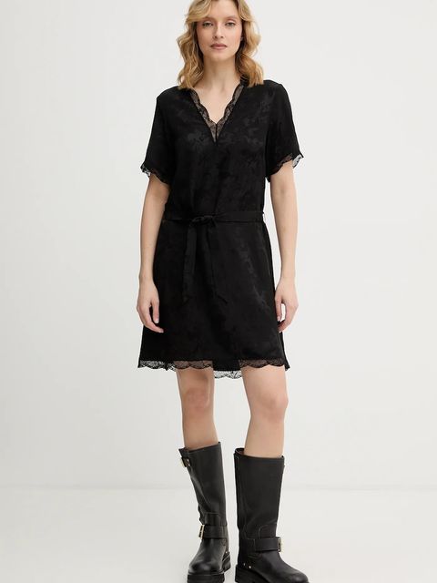 ZADIG&VOLTAIRE sukienka jedwabna kolor czarny mini prosta WWDR02588 - zdjęcie produktu nr 1