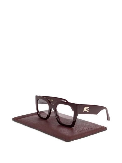 ETRO geometric-frame logo-detail glasses - Purple - zdjęcie produktu nr 2