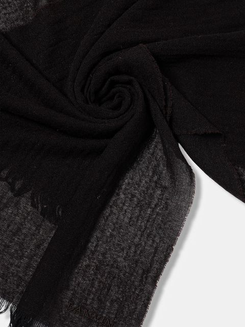 Lanvin szalik wełniany damski kolor brązowy gładki 710003794