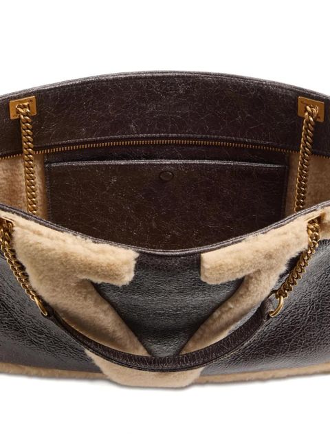 Valentino Garavani medium Viva Superstar shearling tote bag - Brown