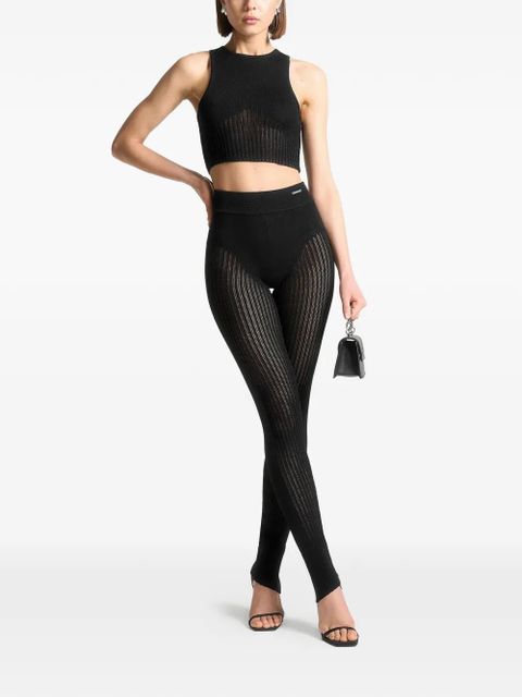 Manière De Voir knitted high waisted trousers - Black - zdjęcie produktu nr 2