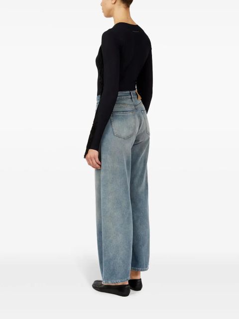 MM6 Maison Margiela distressed wide-leg jeans - Blue