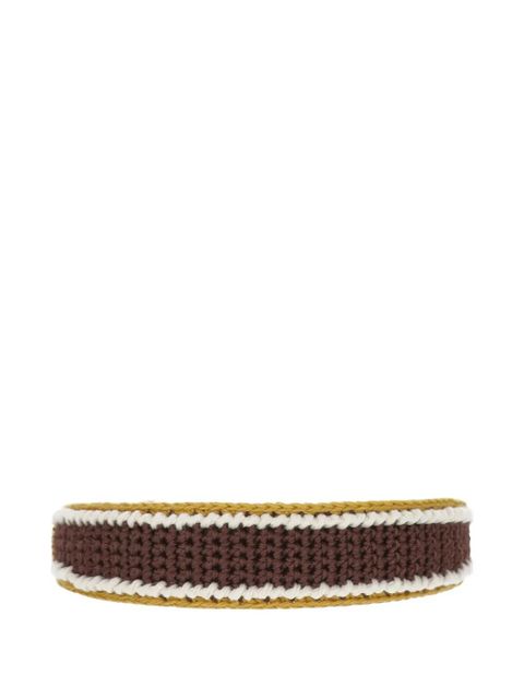 Miu Miu crochet-striped headband - Brown - zdjęcie produktu nr 2