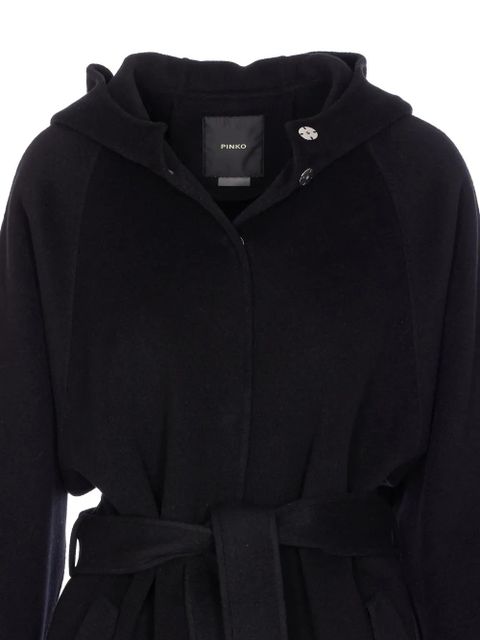 PINKO hooded belted coat - Black - zdjęcie produktu nr 2
