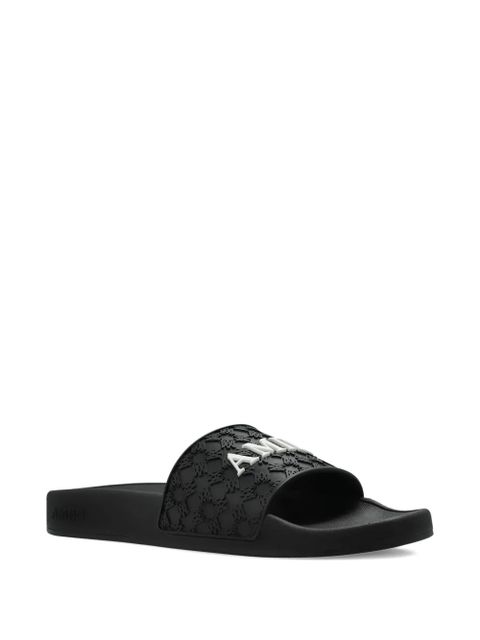 AMIRI MA Quad logo-embossed slides - Black