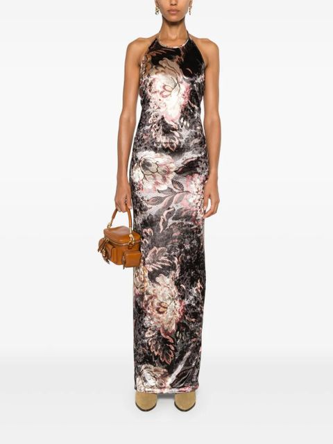 ETRO printed chenille maxi dress - Grey