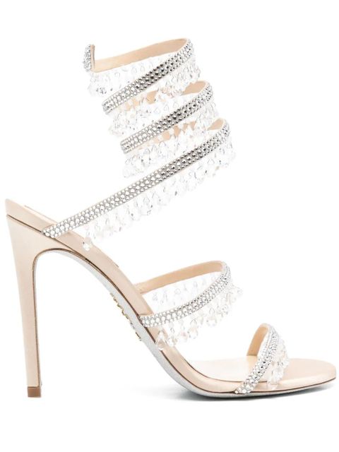 René Caovilla 100mm Cleo crystal-embellished sandals - Neutrals - zdjęcie produktu nr 1