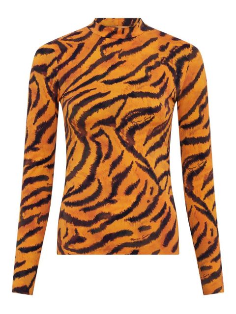 Marine Serre tiger-print turtleneck top - Orange - zdjęcie produktu nr 1