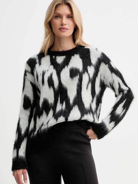 Calvin Klein sweter z dodatkiem wełny damski kolor czarny LV044D343G - zdjęcie produktu nr 1