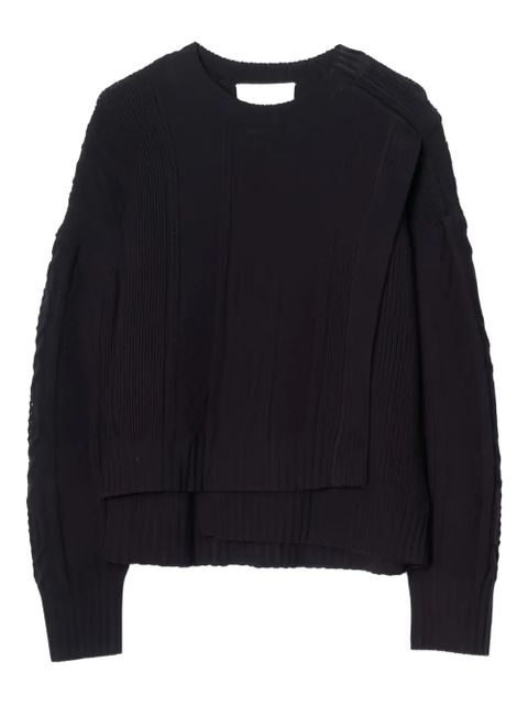 3.1 Phillip Lim cable-knit panelled sweater - Black - zdjęcie produktu nr 1